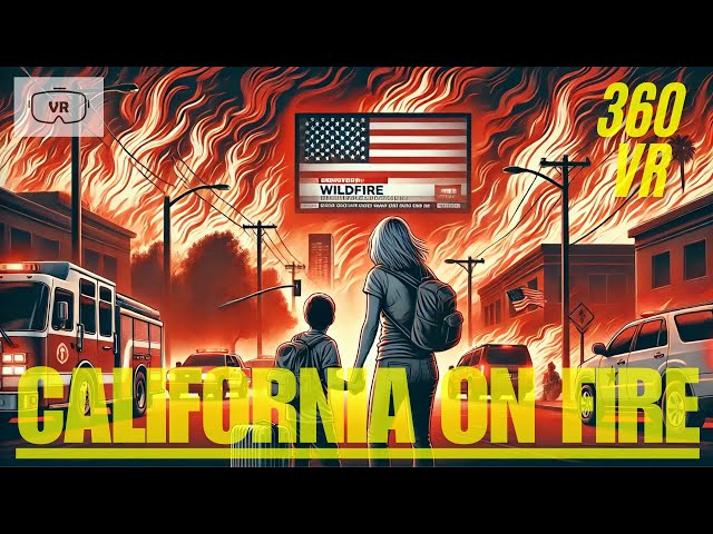 family's escape from the California wildfires (VR) 360° | 2K