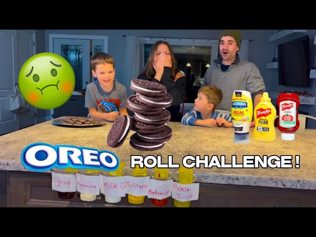 OREO Roll Challenge with GROSS Condiments! WHO will WIN!?