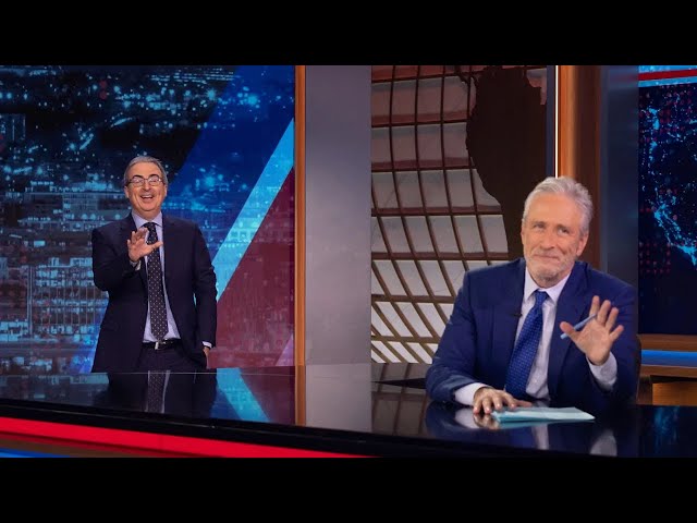 John Oliver Makes Surprise Return to The Daily Show to Gloat as He Reunites with Jon Stewart: Watch!