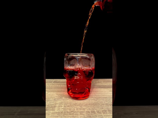 Red Liquid Flowing into Glass Skeleton – Satisfying ASMR Pour