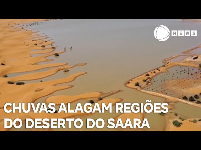 Chuvas provocam alagamentos em regiões do deserto do Saara