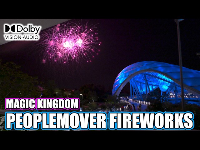 Riding The Peoplemover During Fireworks Magic Kingdom Disney World