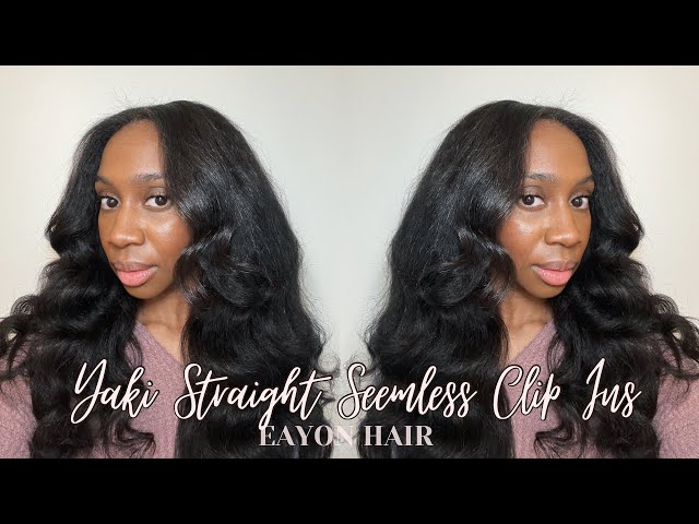 Seamless Clip In Extensions Kinky Straight | @eayonhairstore