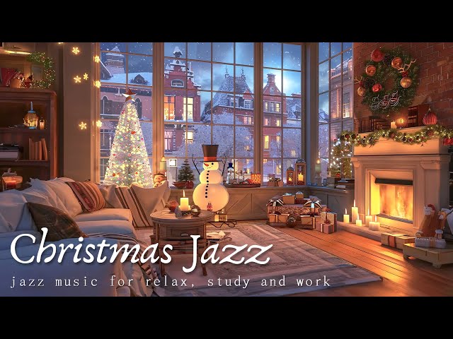 Christmas Jazz Fireplace 🎄 Smooth Jazz for Cozy Nights | 2025 Relaxing Music & Warm Ambience