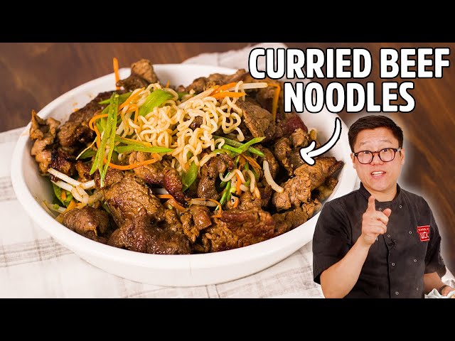 Quick and Easy Curried Beef with Instant Noodles!