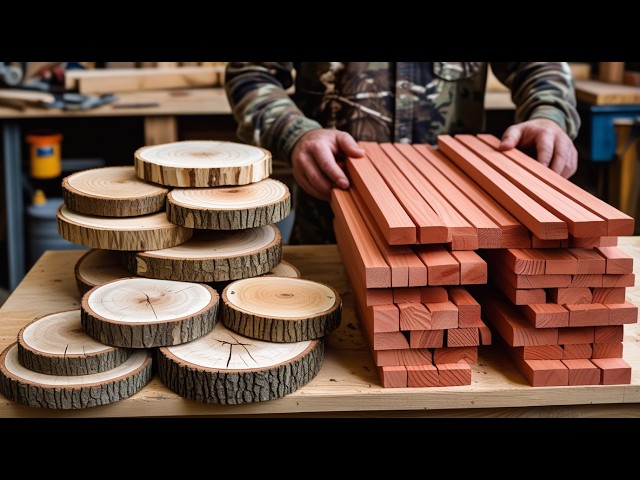 DIY Masterpiece: Transforming Discarded Logs Into A Stunning Coffee Table  And  Unique