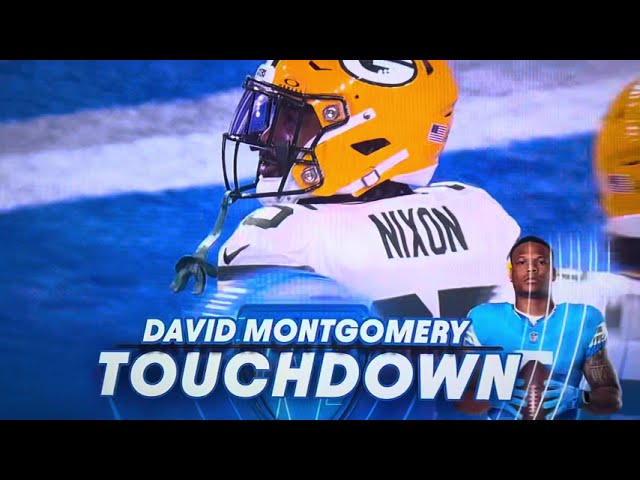 Lions Running Back David Montgomery Scores TD vs Packers