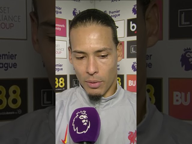 Virgil van Dijk's reaction after 2-0 victory over Bournemouth