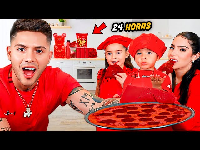 24 HORAS COMIENDO ROJO 🔴 Con la familia JUKILOP