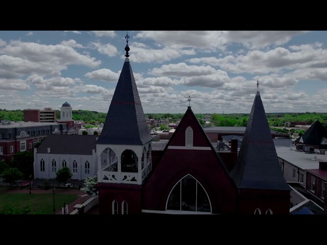 Beautiful skies in downtown Fredericksburg, VA. 4k HDR