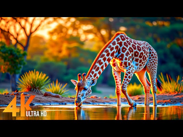 AFRICAN ANIMAL LIFE 4K UlTRA HD | Stunning Wildlife With Soothing Jazz (Dynamic Colors)