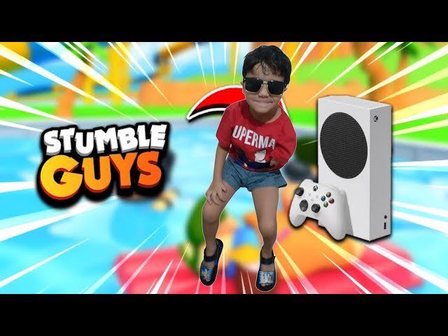 JOGANDO STUMBLE GUYS NO XBOX SERIES S!! MEU FILHO MOSTRANDO SUA HABILIDADE 🚀