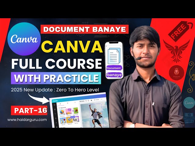 Canva Me Document Kaise Banaye | How to create document in Canva | canva full course class-16