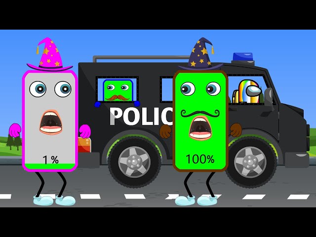 👮 Police vs Poor Criminal and FastMew new 2 | Battery Charging Animation FasT Mew @animateanimation