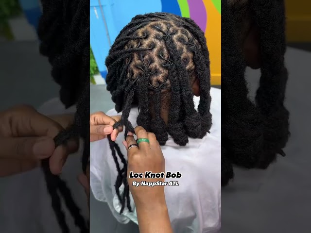 Super Cute Loc Knot Bob by NappStar ATL.😍 Let’s go! Book appointment at NappStar.com#locs