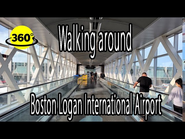 360° Video | Walking around inside Boston Logan International Airport