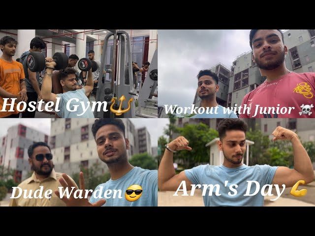 First Gym Vlog In Chandigarh University 🎓 | Arms Day 💪 @VivekNirwan23