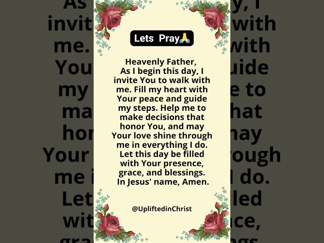 Prayer to Start the Day with God | Begin Your Morning in His Presence