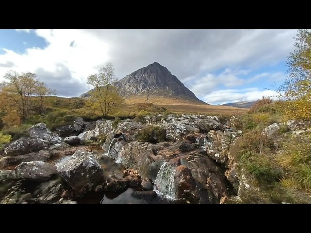 Etive Falls, Glencoe, Scottish Highlands. 3D VR 180.