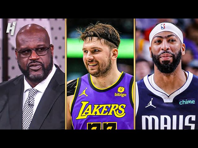 SHAQ & TNT crew REACTS to Luka Doncic & Anthony Davis Trade