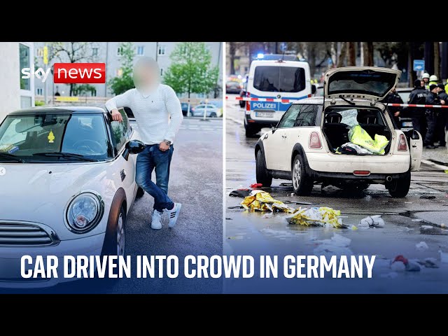 Asylum seeker arrested after car driven into Munich crowd in 'suspected attack'