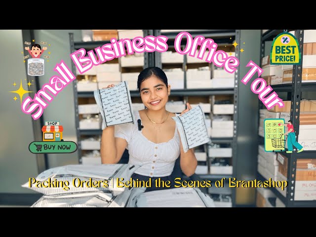 Office Tour + Packing Orders | Small Business Vlog ✨📦 | Behind the Scenes #smallbusiness #asmr