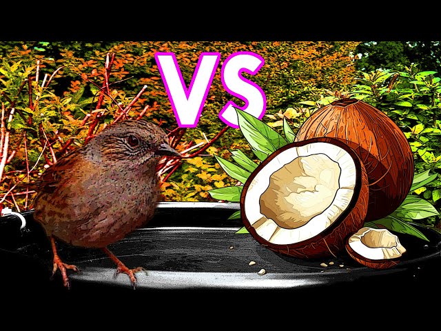 The bird and the stuffed coconut🐦↔️🥥