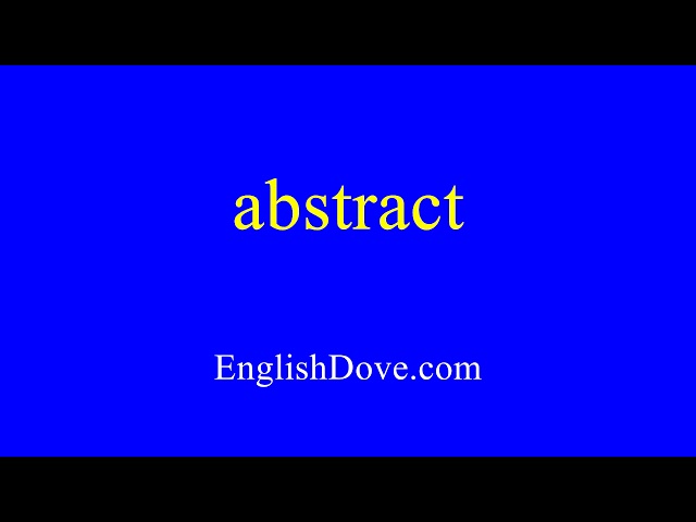 How to pronounce abstract in American English.