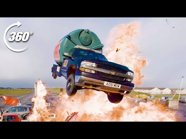 360º EXPLOSIVE Petrol Station Stunt! | Top Gear: Jumps