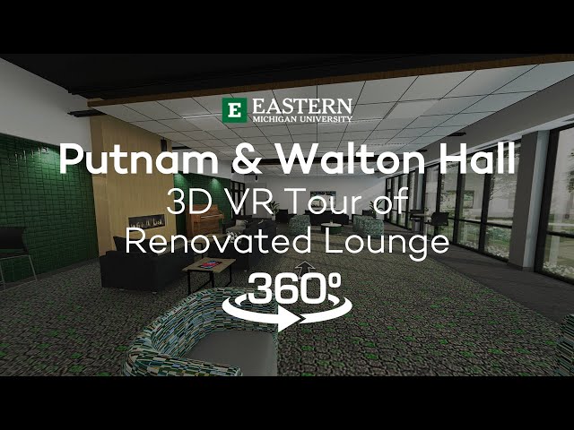 360° Tour: Putnam & Walton Hall – 3D VR Tour of Renovated Lounge | EMU Housing & Residence Life