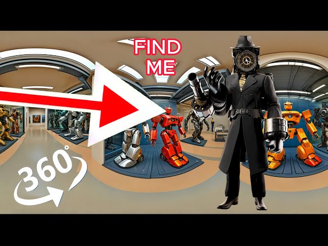 FIND  Skibidi Toilet. Large Clockman -  looking for a challenge 360° VR video