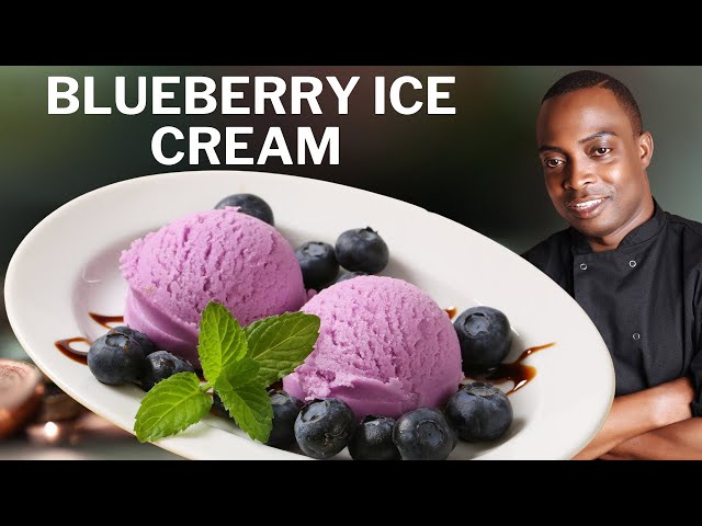 Delicious Homemade Blueberry Ice Cream Recipe | Chef Ricardo Cooking