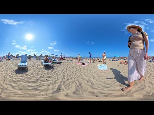 Must see VR 360° Beach Walking | Along the Beach Cabanyal | 29 jule 2024