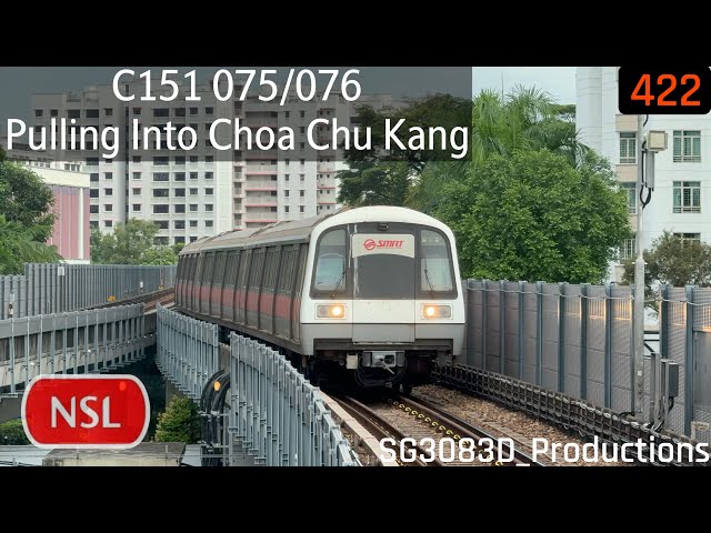 [SMRT][3076 White Stain] KHI C151 [075/076] - Pulling Into NS4 Choa Chu Kang (» Jurong East)(NSL)