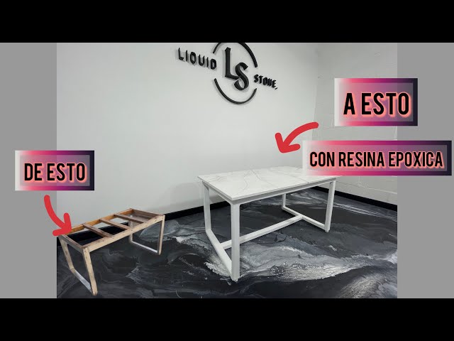 Restauración con RESINA EPOXICA / tapa en MDF + símil mármol