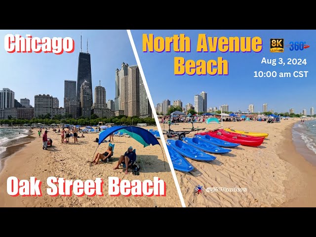 360 8K VR - Chicago North Ave and Oak Beach Street Walking Tour