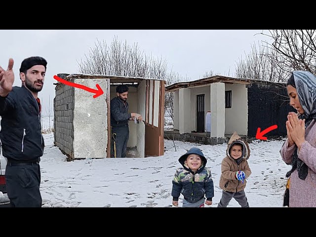 Cold and snowy winter: painting the bathroom and toilet doors!