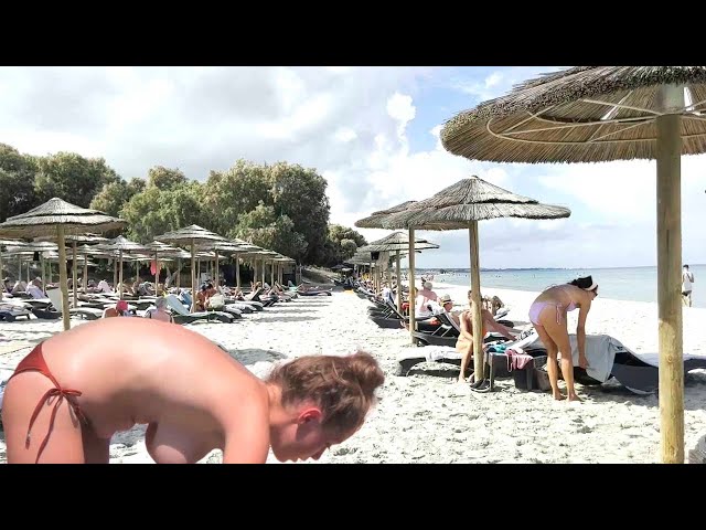 😍HOT DAY👙GREEK WOMEN AT MARMARI BEACH | GREECE KOS ISLAND 2024 | BEACH WALK 2024