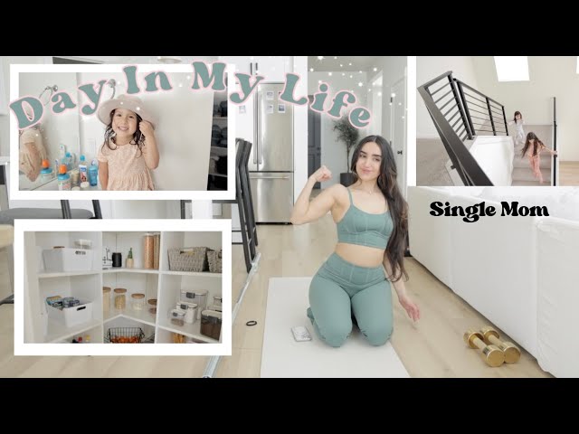 Day in my Life as a Single Mom | Productive day, working out, Grocery Shopping & Working 🌼💞