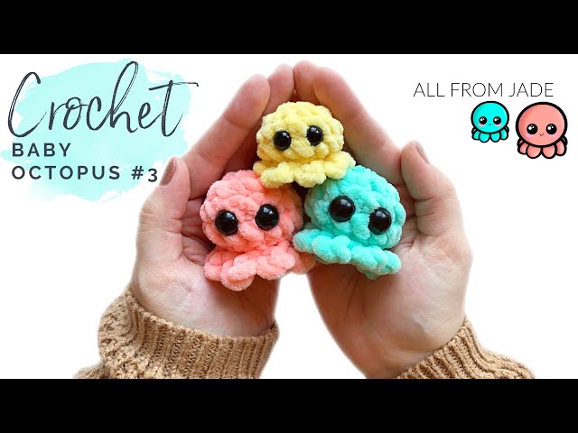 QUICK & EASY - Crochet baby octopus *no sew* crochet amigurumi tutorial (step by step) Right-Handed