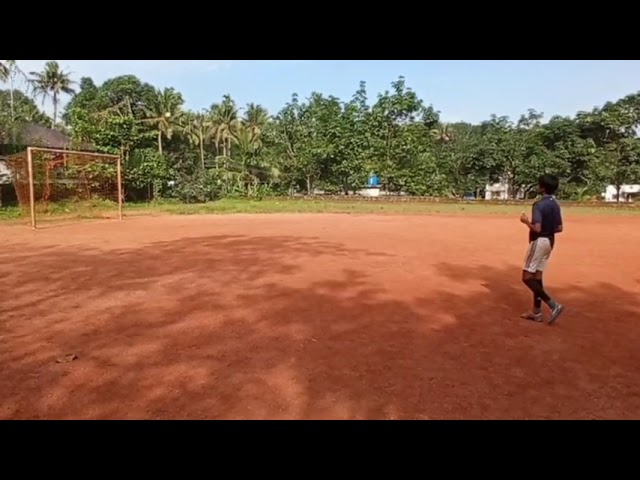 Football kick to corner of crossbar freekick