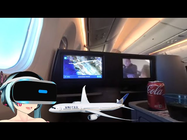 United 787 Polaris Cabin in VR 180 3D 4K - Business Class In Flight