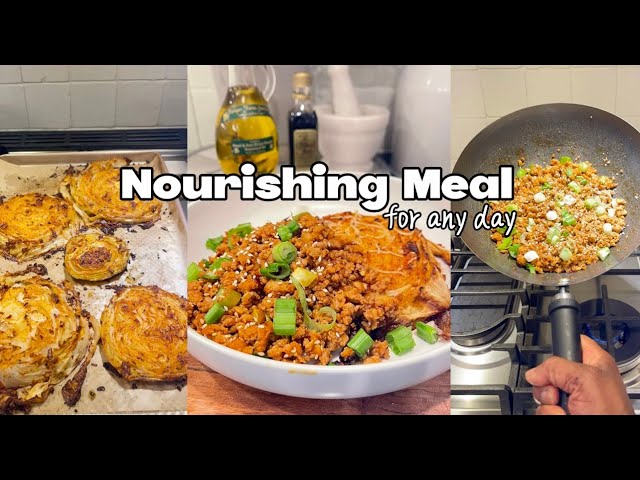 Healthy Eating | Roasted Garlic Cabbage & Savory Korean-Style Ground Turkey |