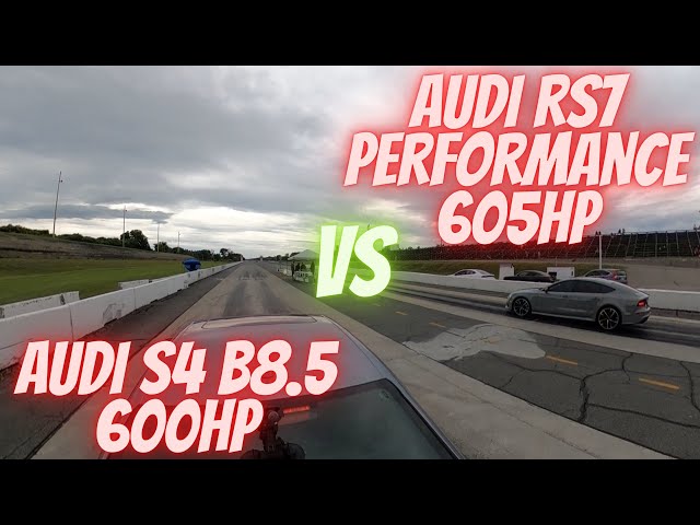 Drag Race 1/4 and 1/2 mile Audi RS7 Performance VS Audi S4 B8.5