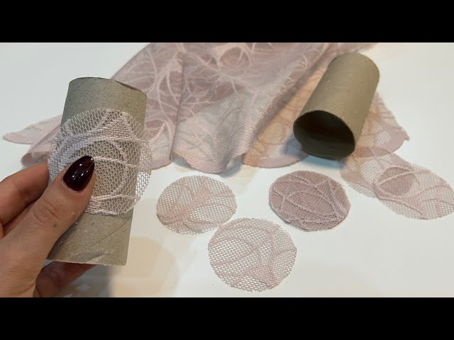 4 Perfect Ideas Made With Cardboard Roll and Waste Curtain Tulle!