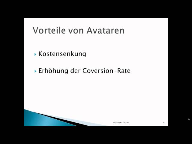 Einsatz von Avataren im Kundenservice - von Sebastian Fürste