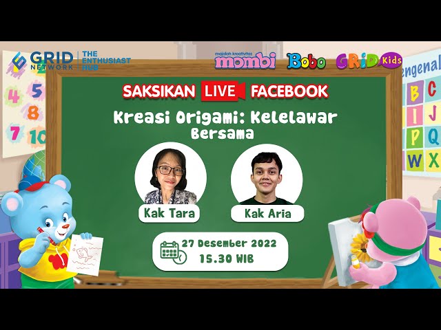 Kreasi Origami: Kelelawar Bersama Kak Tara dan Kak Aria