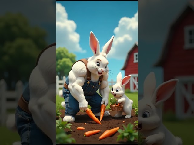 Dad Bunny’s Farm Life! 🐰🚜 | Funny & Adorable AI Animation #Shorts #bunny #anmals #animation #cat