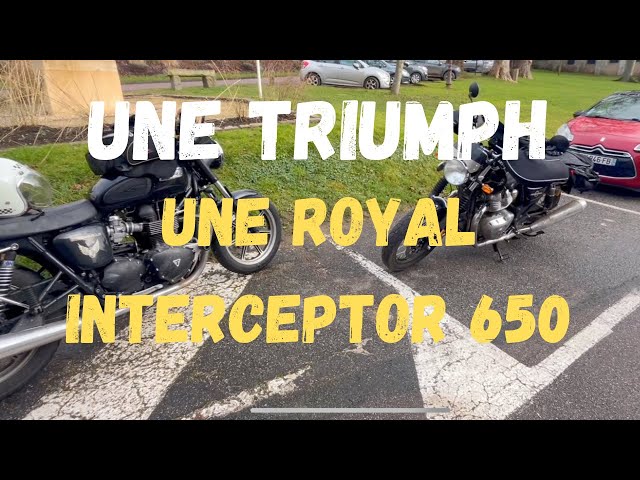 Une journée, un dimanche, un cadeau une royal Enfield Interceptor et une triumph en Normandie