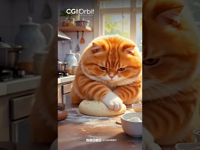 3D Animated Cat Learns to Cook – What Could Go Wrong? 🍕🐾 | CGI Orbit